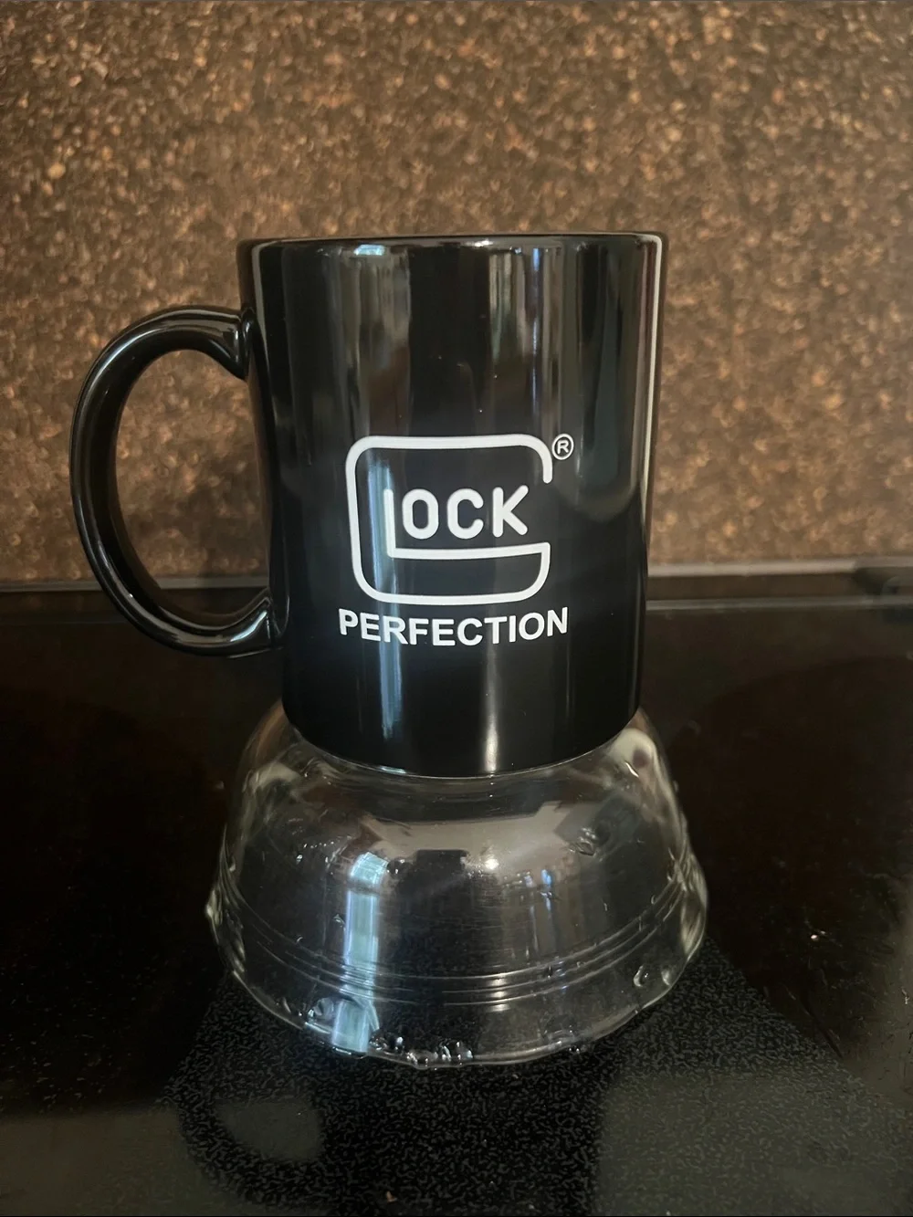 GLO Black Ceramic Coffee Mug with White Logo